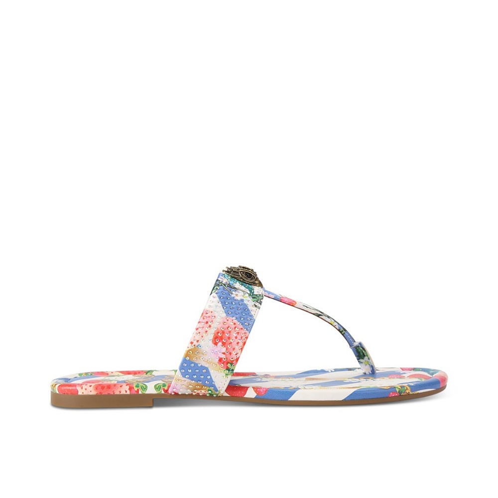Kurt Geiger Blue and Pink Floral Sandals
